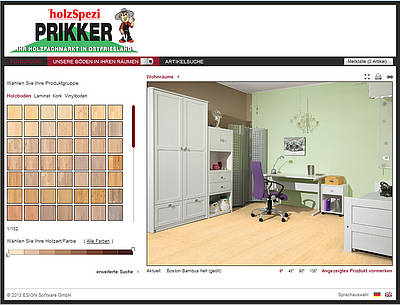 Der Prikker-Web-Designer für Parkett, Laminat, Kork, Vinyl, Holzboden, Massivholzdielen, Linoleum